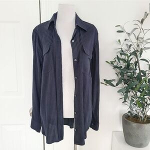 Equipment Navy Blue‎ Button Down Top Womens Size Small